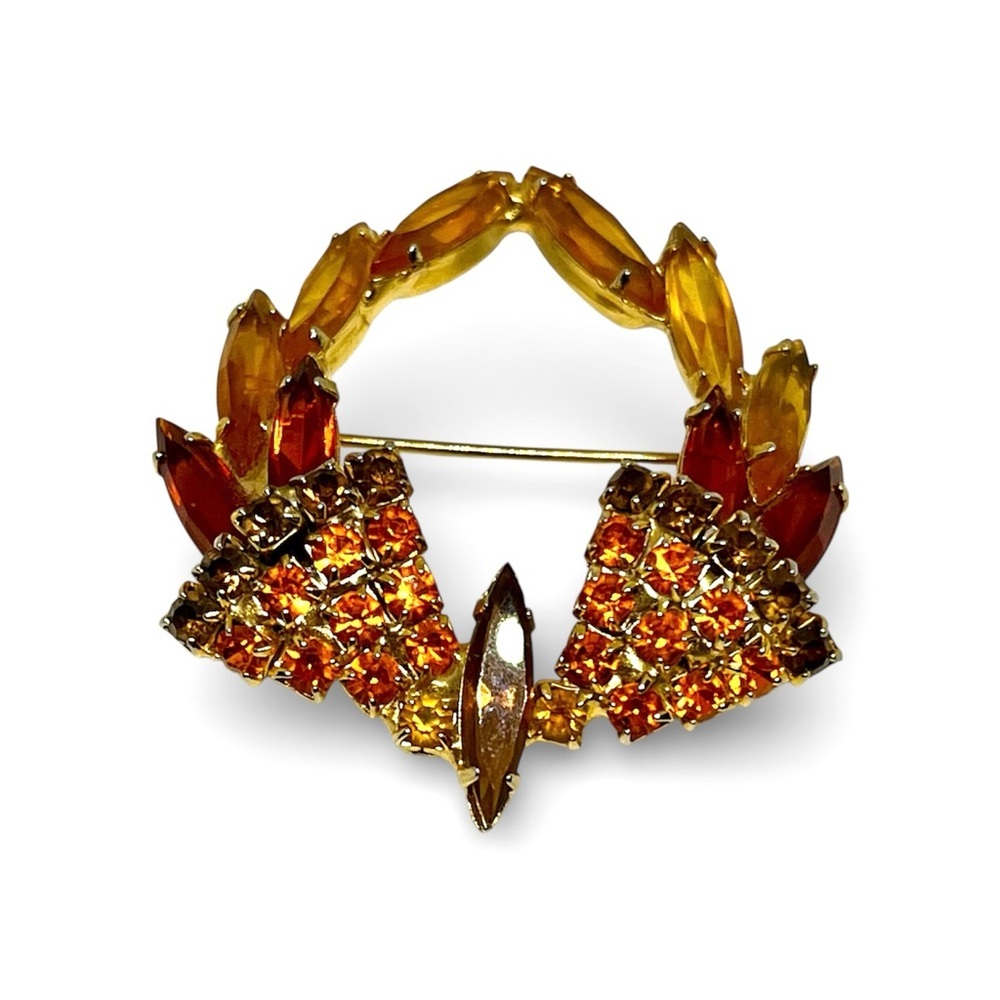 Vintage Juliana D&E Orange Wresth Brooch